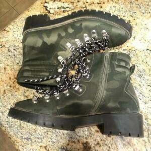STEVE MADDEN GEIGER LACE UP COMBAT BOOTS SIZE 8.5 M Olive